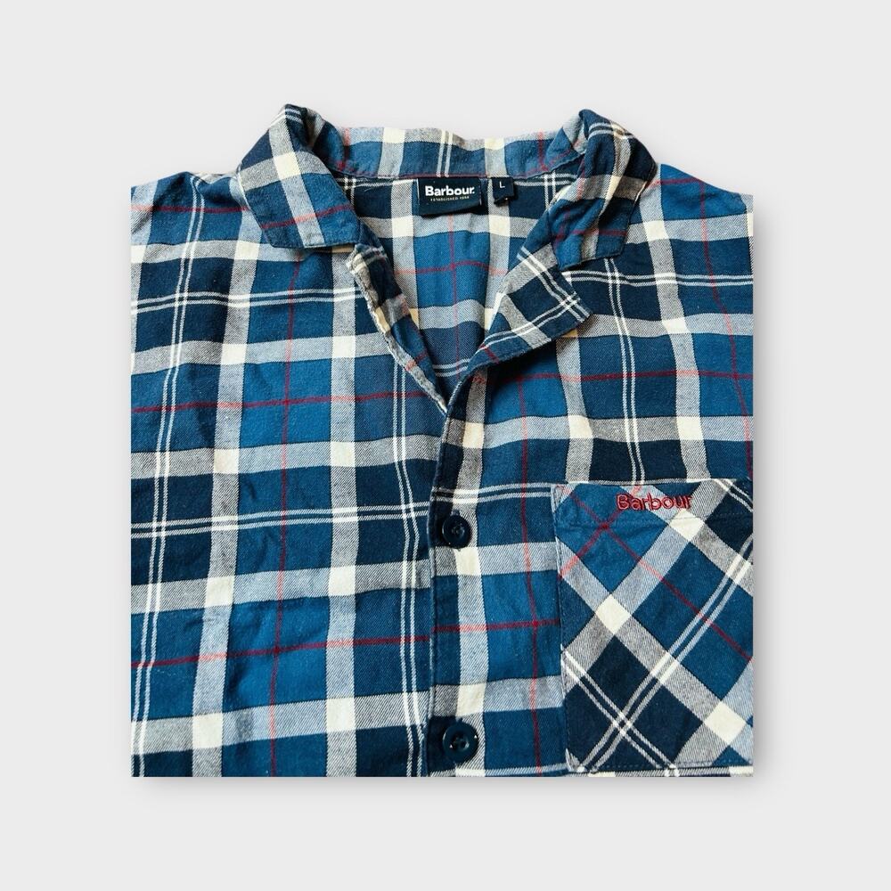 Barbour Laith PJ Top Summer Navy Tartan Adult‎ Large Top Only